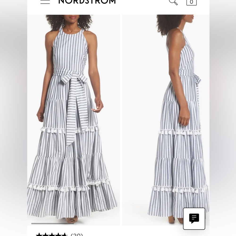 Striped Halter Maxi Dress